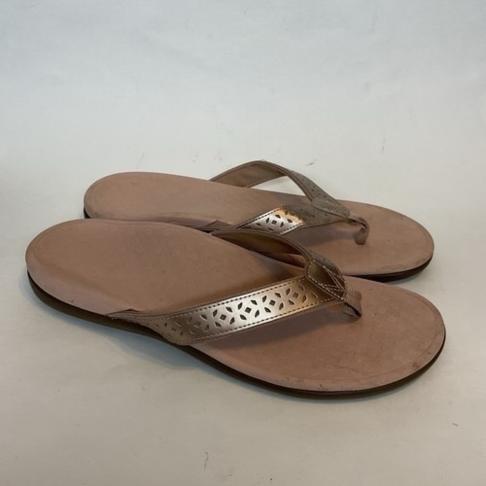 Vionic Tideperf/TVW5302 Rose‎ Pink/Gold Thongs Flip Flop Sandals Women 10 China